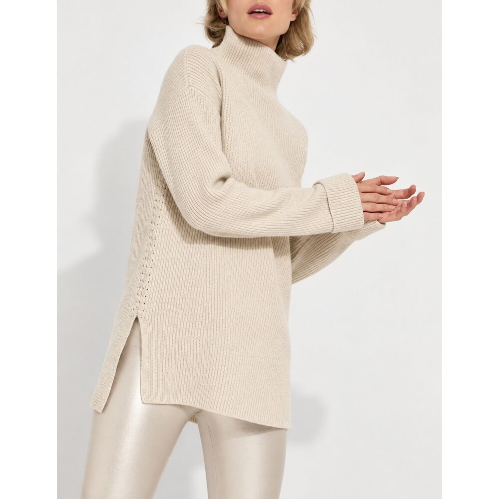 Lysse Canela Cozy Rib Pullover Sweater Panna Cotta XS NWT $138 MSRP